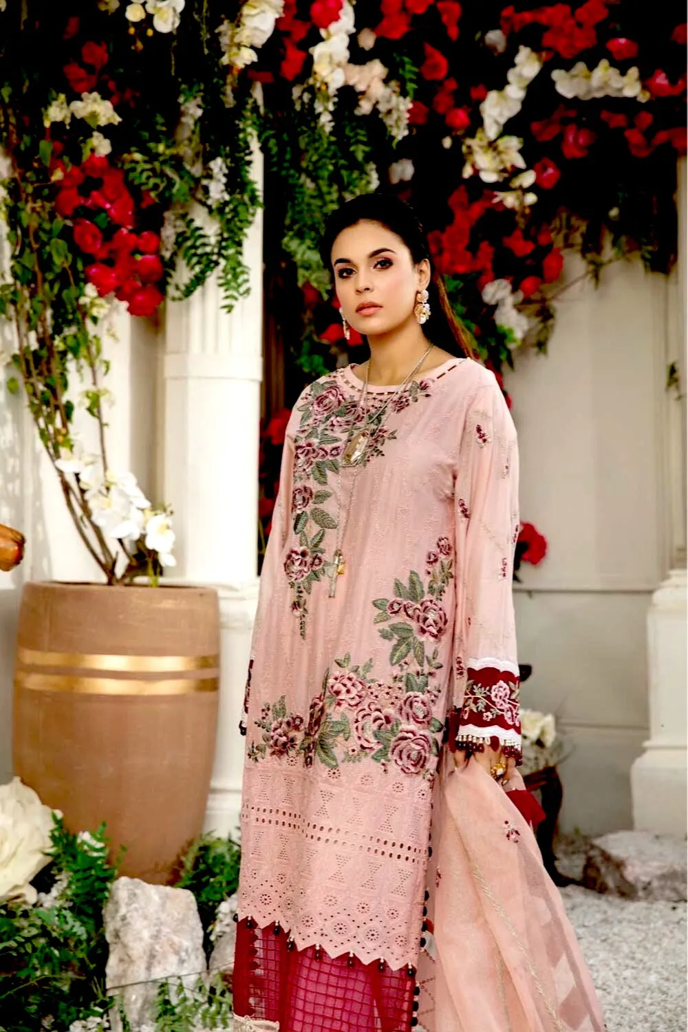 Adan's Libas · Wisteria Schiffli Embroidered Lawn Collection – Cameo pink