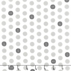 Bubbie's Buttons and Blooms - Polka Dot Buttons Mushroom Soup Yardage
